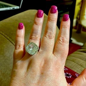 Touchstone crystal mystic ring. Swarovski crystals. Size 8
